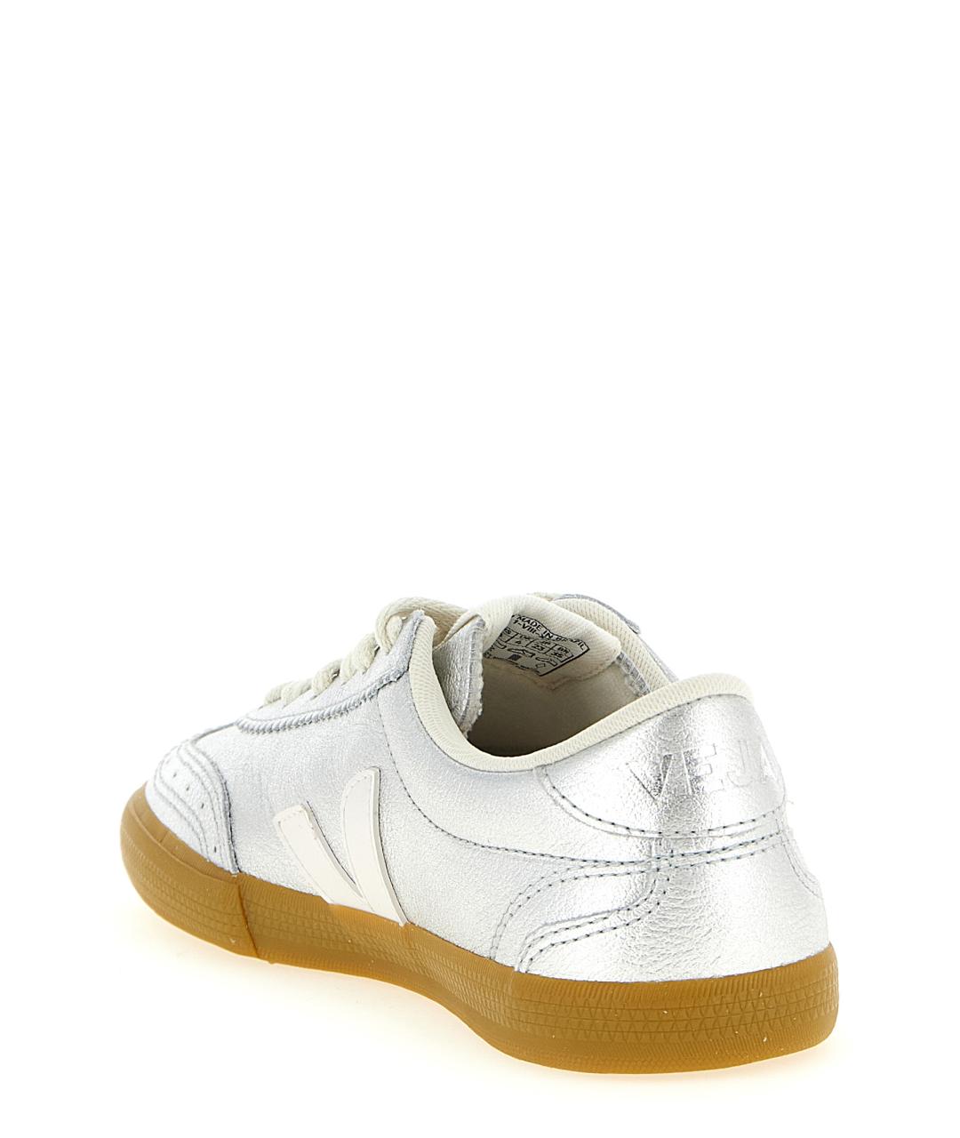 VEJA Серебряные кожаные кроссовки, фото 3