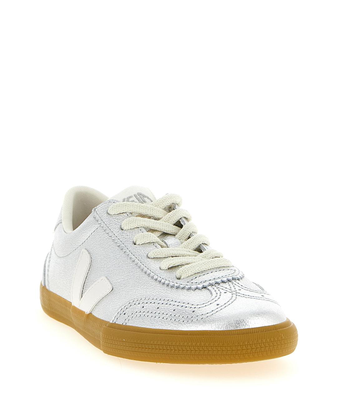 VEJA Серебряные кожаные кроссовки, фото 2