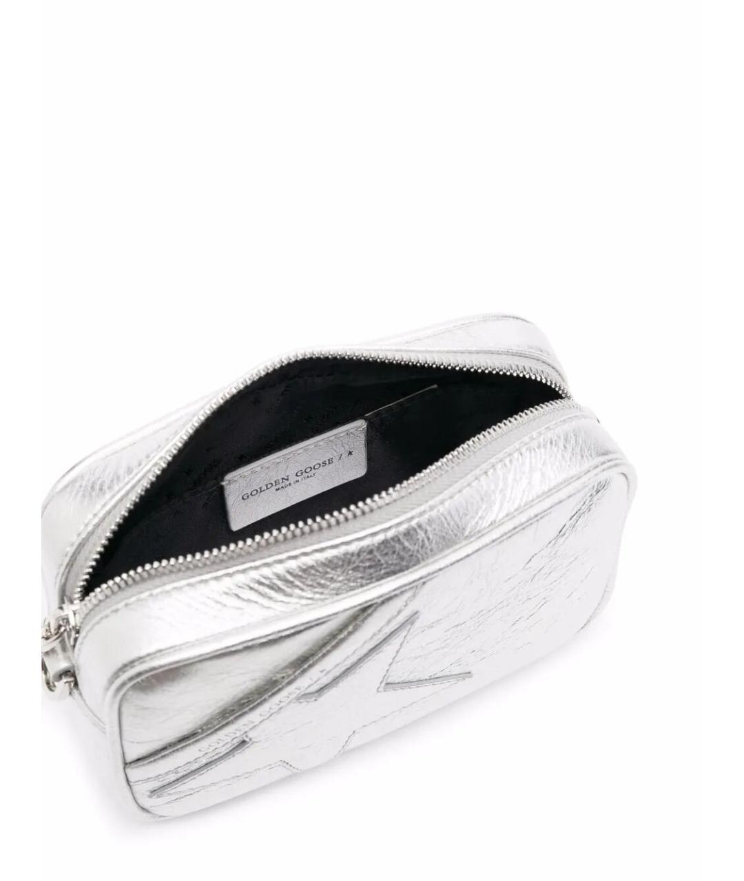 GOLDEN GOOSE DELUXE BRAND Серебряная кожаная сумка через плечо, фото 3