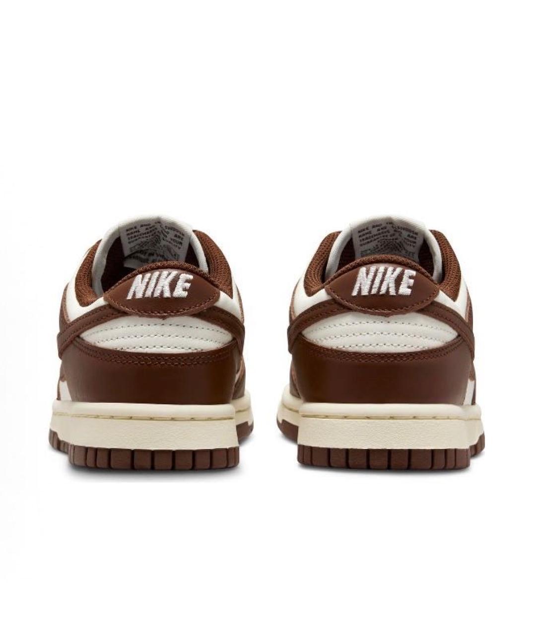 NIKE Коричневые кожаные низкие кроссовки / кеды, фото 4