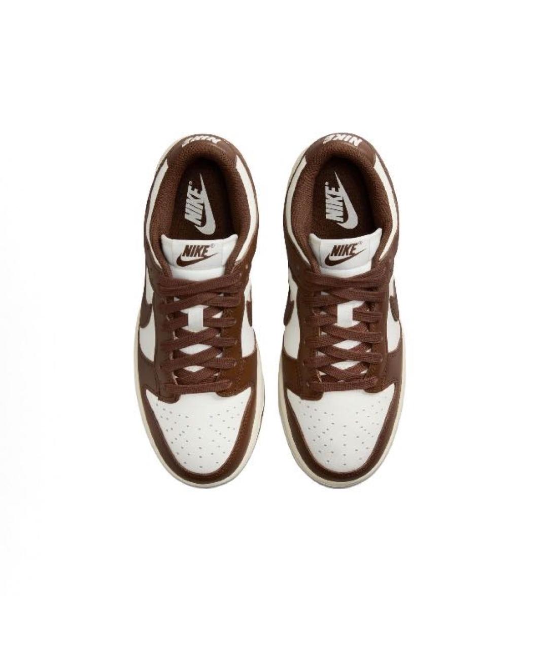 NIKE Коричневые кожаные низкие кроссовки / кеды, фото 3