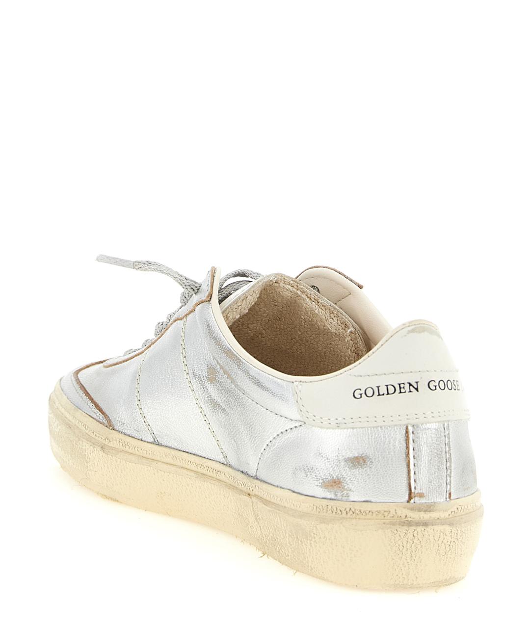 GOLDEN GOOSE DELUXE BRAND Серебряные кожаные кеды, фото 3