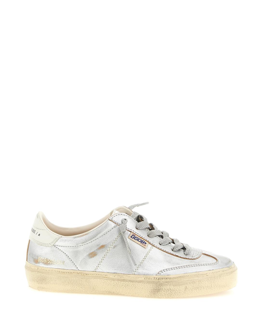 GOLDEN GOOSE DELUXE BRAND Серебряные кожаные кеды, фото 1