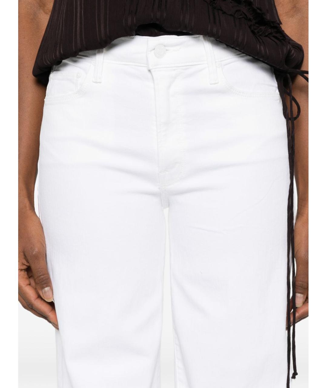 MOTHER Белые хлопковые джинсы клеш, фото 2