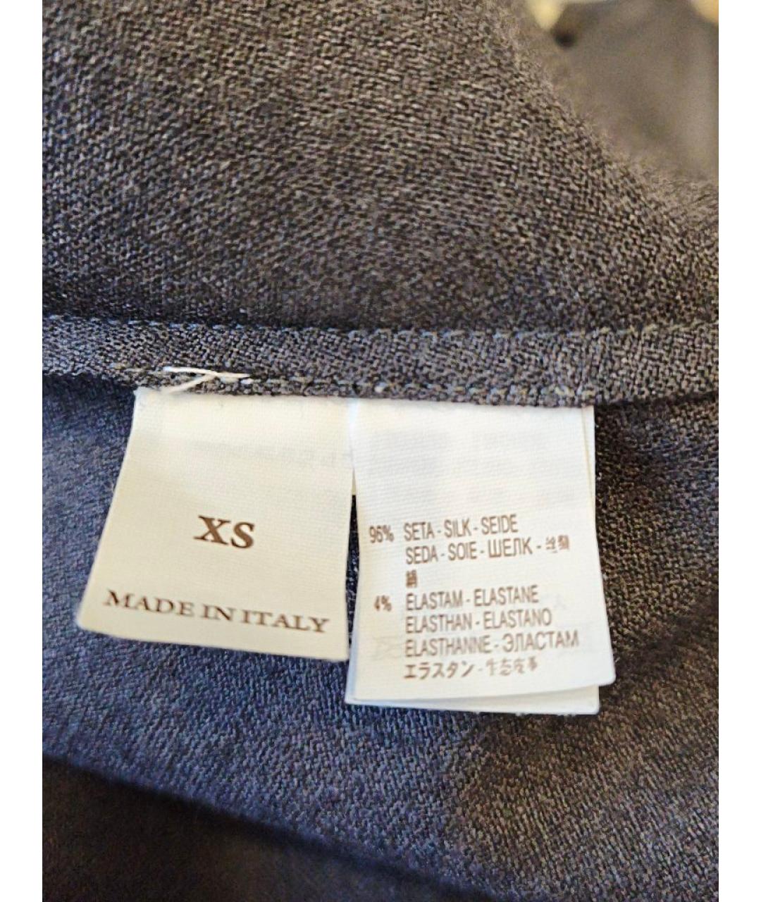 BRUNELLO CUCINELLI Антрацитовая шелковая блузы, фото 6