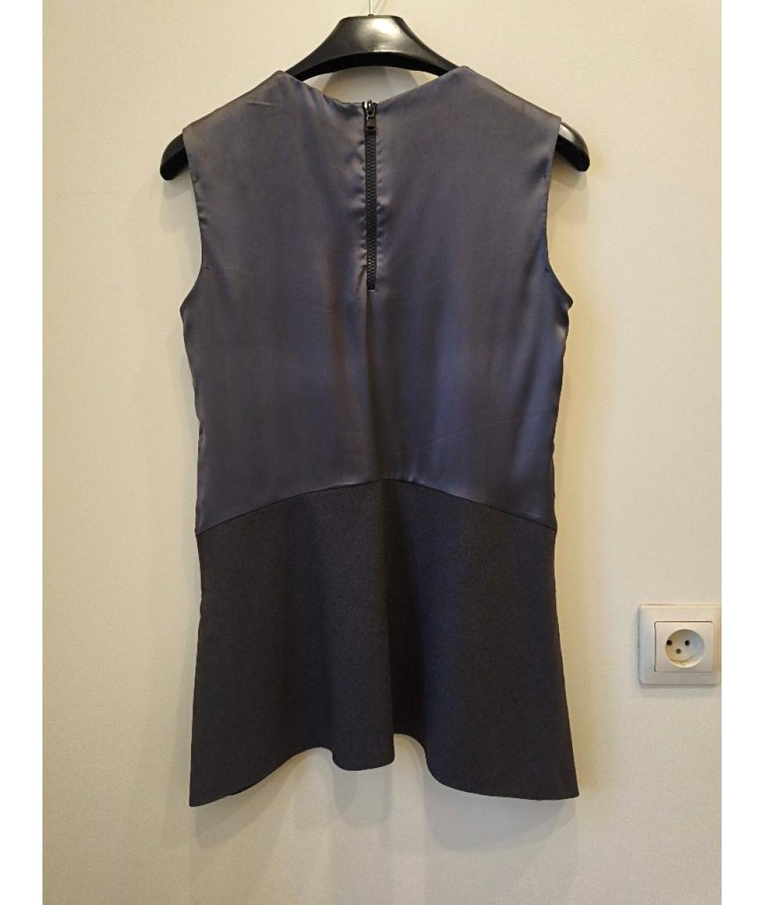 BRUNELLO CUCINELLI Антрацитовая шелковая блузы, фото 2