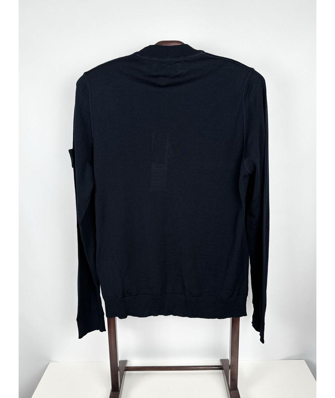 STONE ISLAND Темно-синий шерстяной джемпер / свитер, фото 2