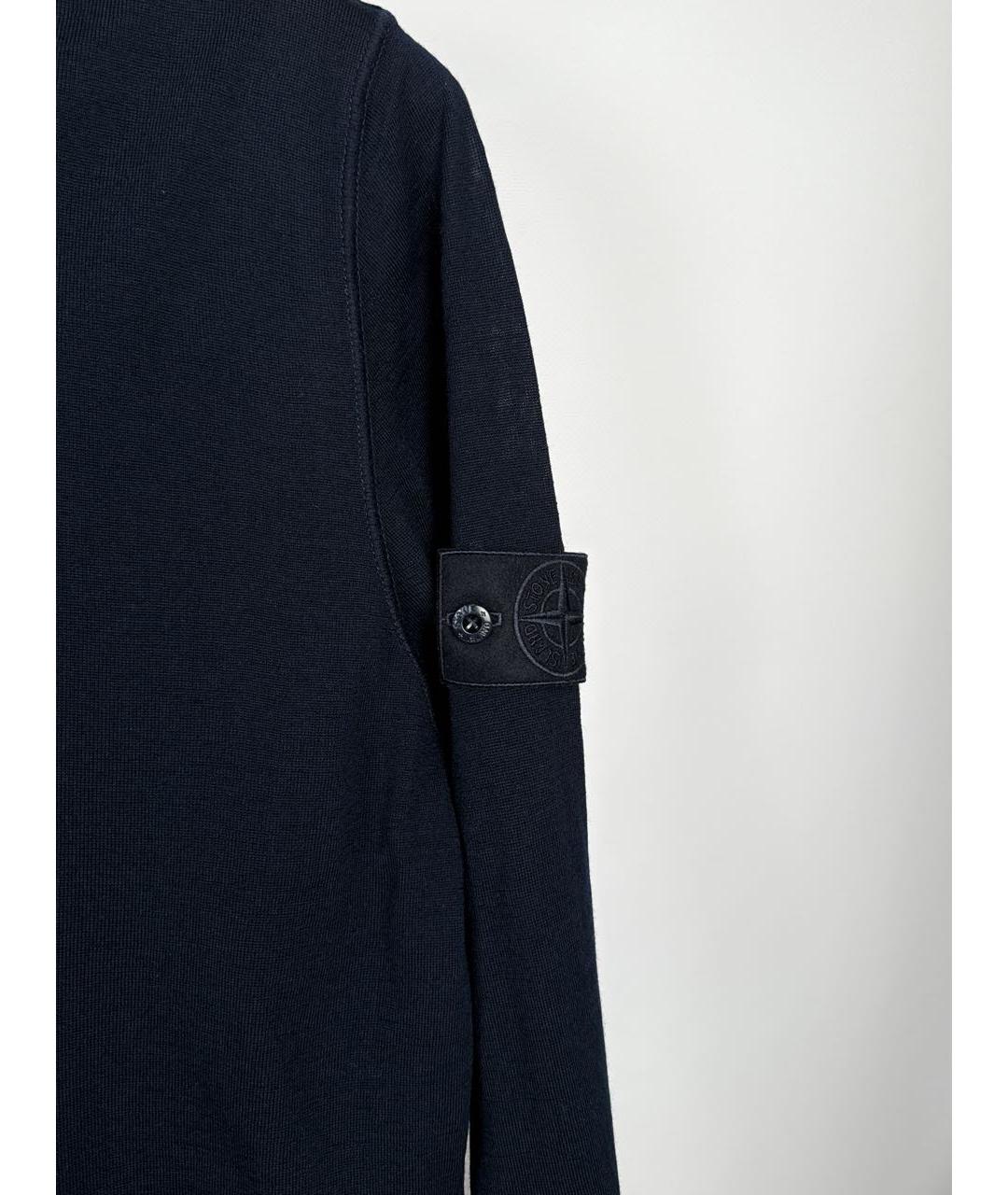 STONE ISLAND Темно-синий шерстяной джемпер / свитер, фото 4