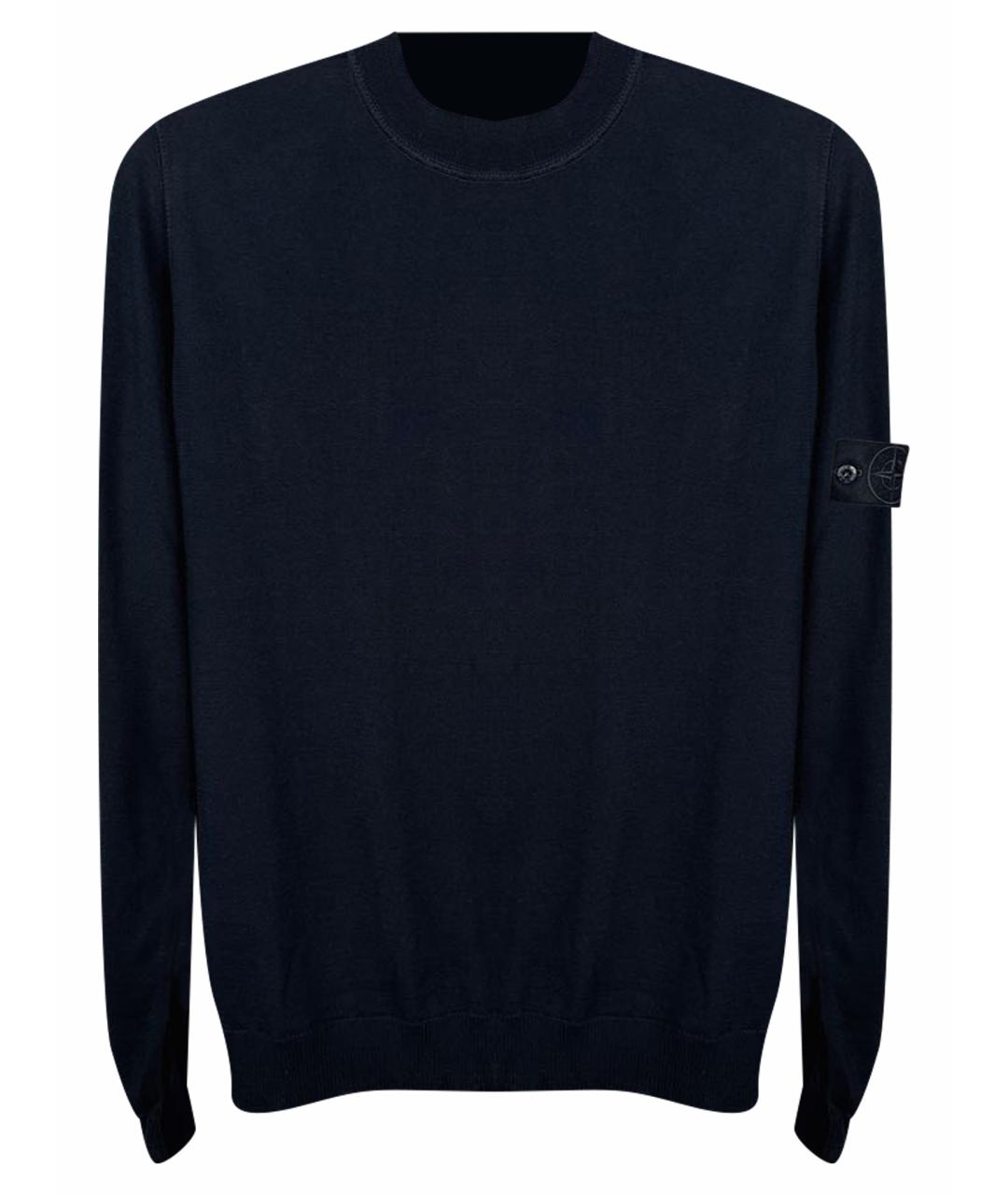 STONE ISLAND Темно-синий шерстяной джемпер / свитер, фото 1
