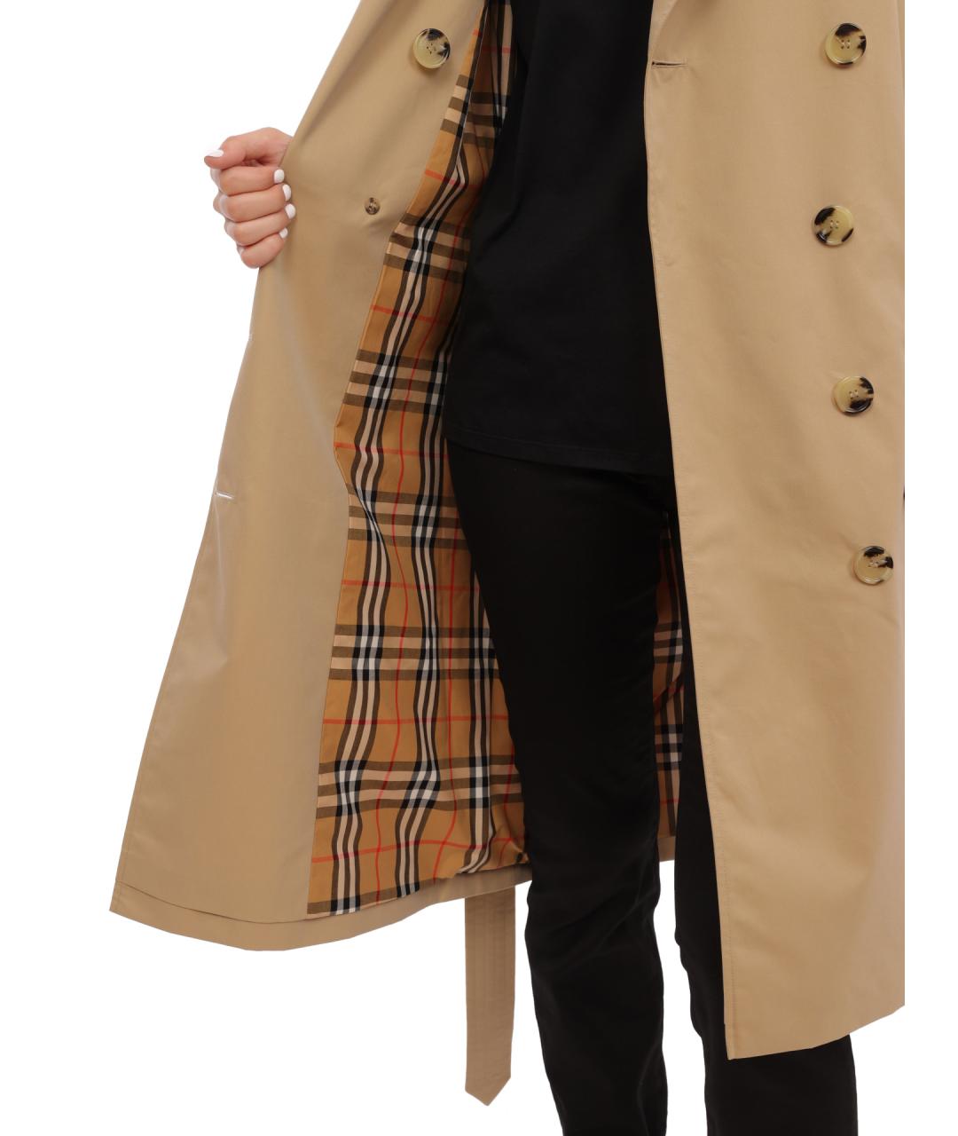 BURBERRY Бежевый хлопковый тренч/плащ, фото 9