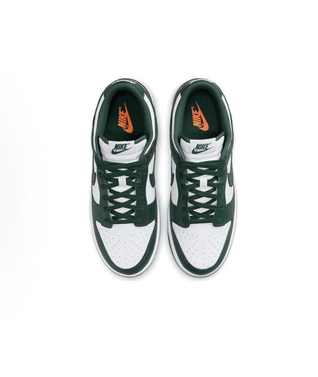 NIKE Зеленые кожаные низкие кроссовки / кеды, фото 3