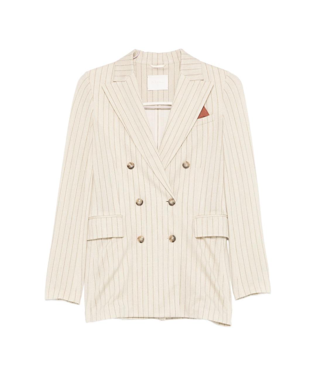 CIRCOLO 1901 Бежевый хлопковый жакет/пиджак, фото 1