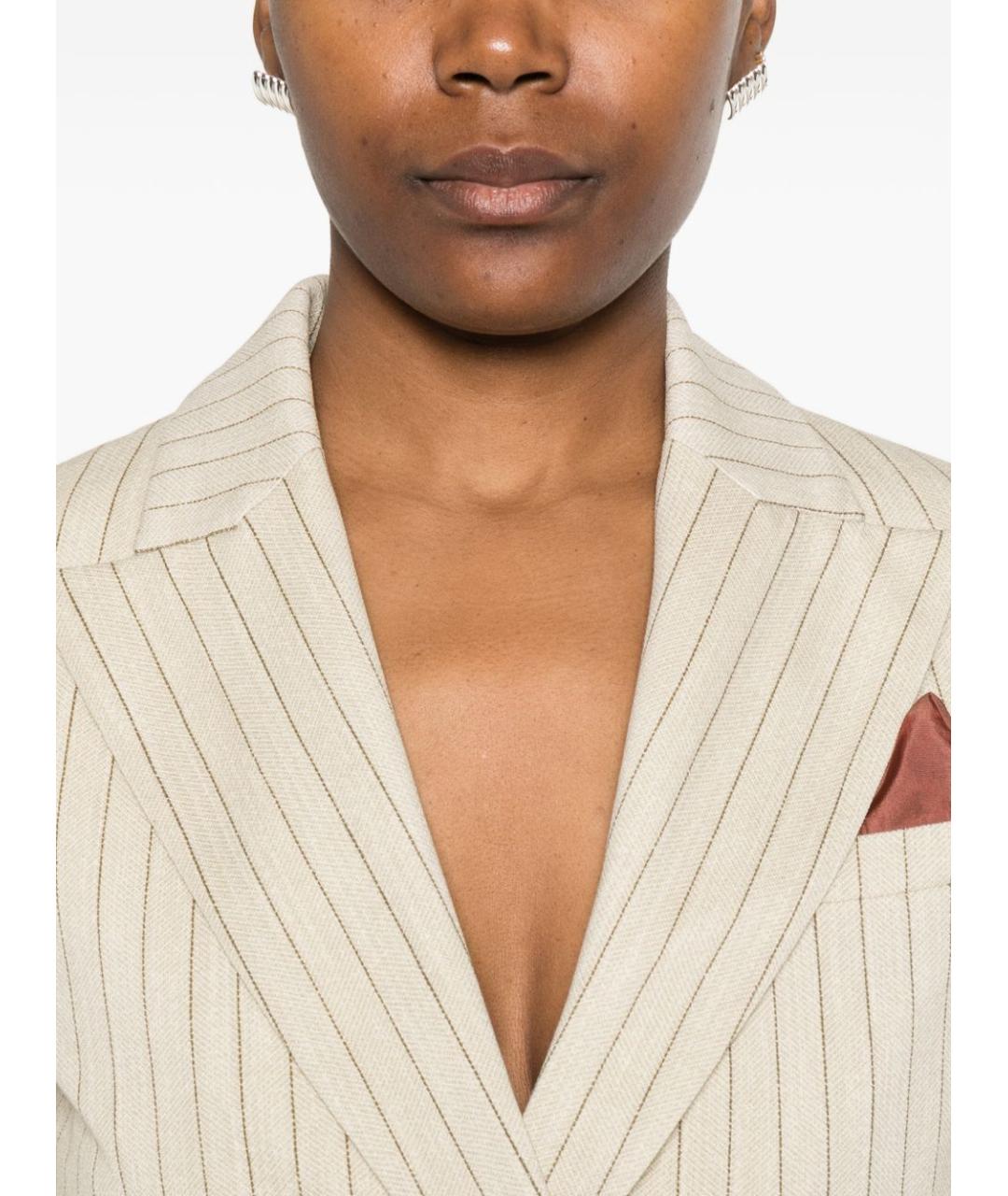 CIRCOLO 1901 Бежевый хлопковый жакет/пиджак, фото 2