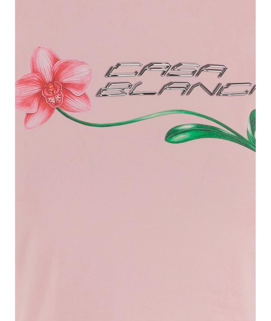 CASABLANCA Розовая хлопковая футболка, фото 3