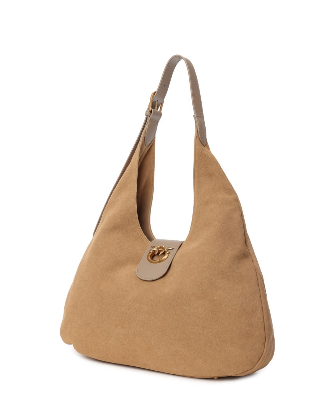 PINKO Коричневая кожаная сумка через плечо, фото 3