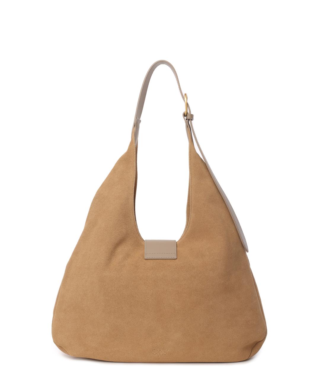 PINKO Коричневая кожаная сумка через плечо, фото 4