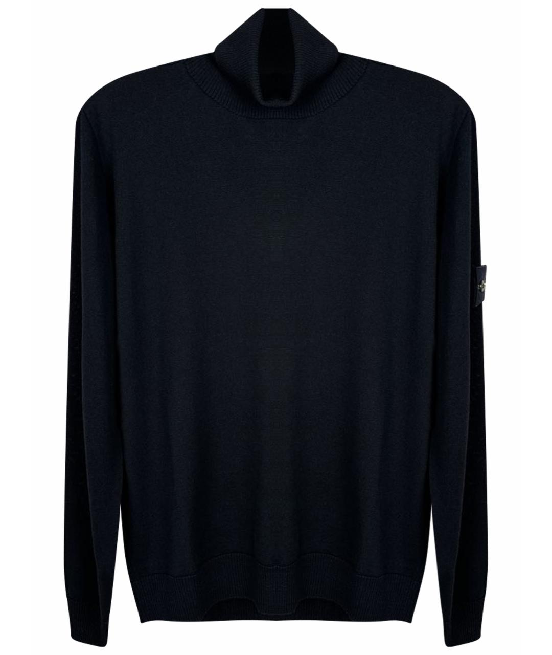 STONE ISLAND Темно-синий шерстяной джемпер / свитер, фото 1