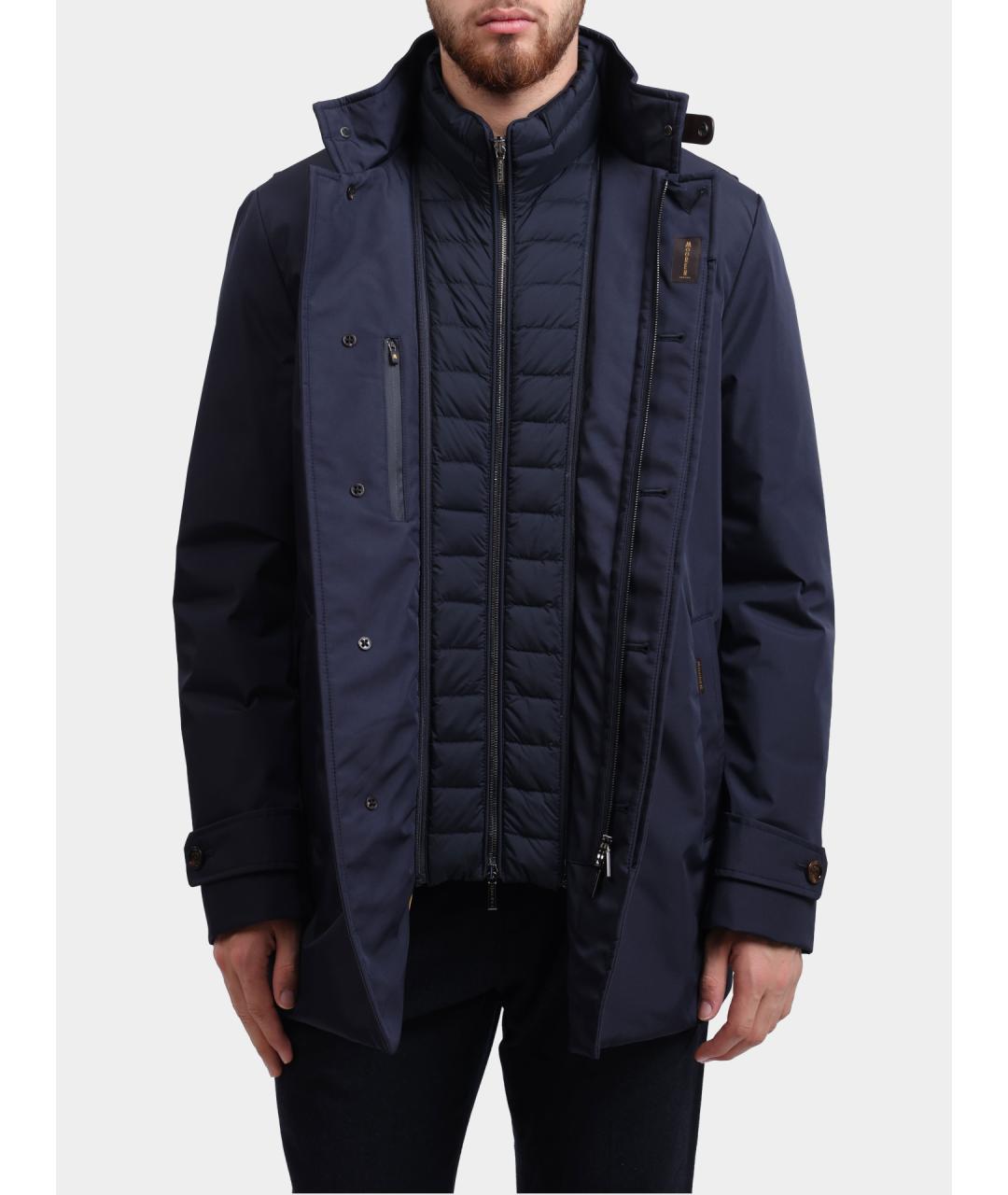 MOORER Темно-синий полиэстеровый пуховик, фото 6