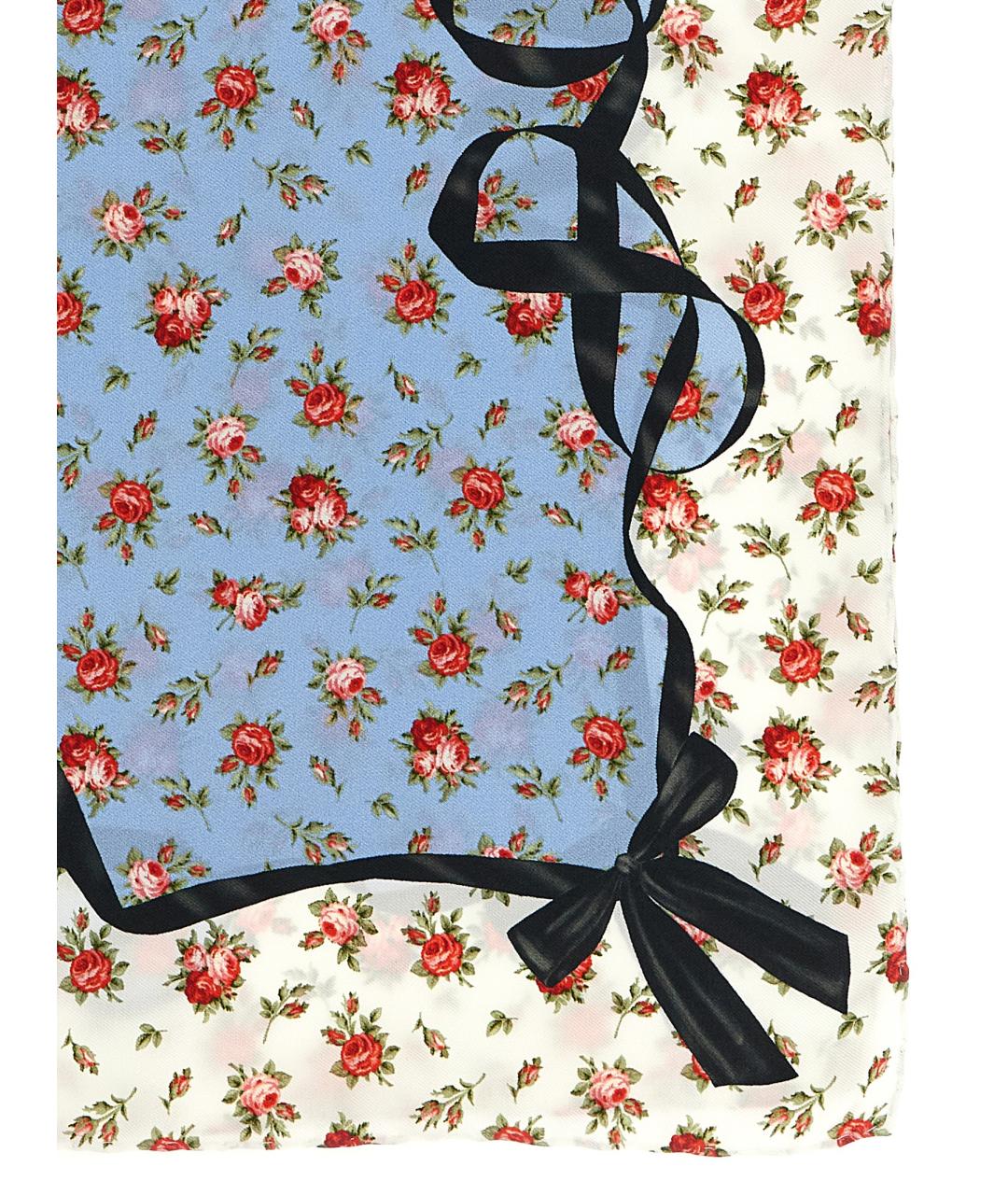 DOLCE&GABBANA Голубой шелковый шарф, фото 2