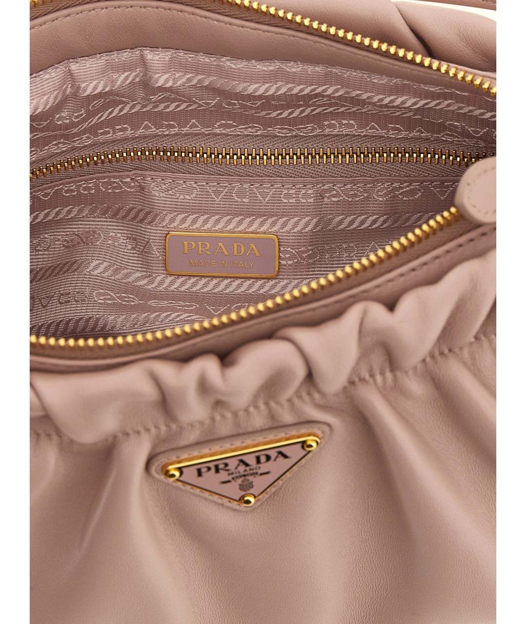 PRADA Розовая кожаная сумка через плечо, фото 4