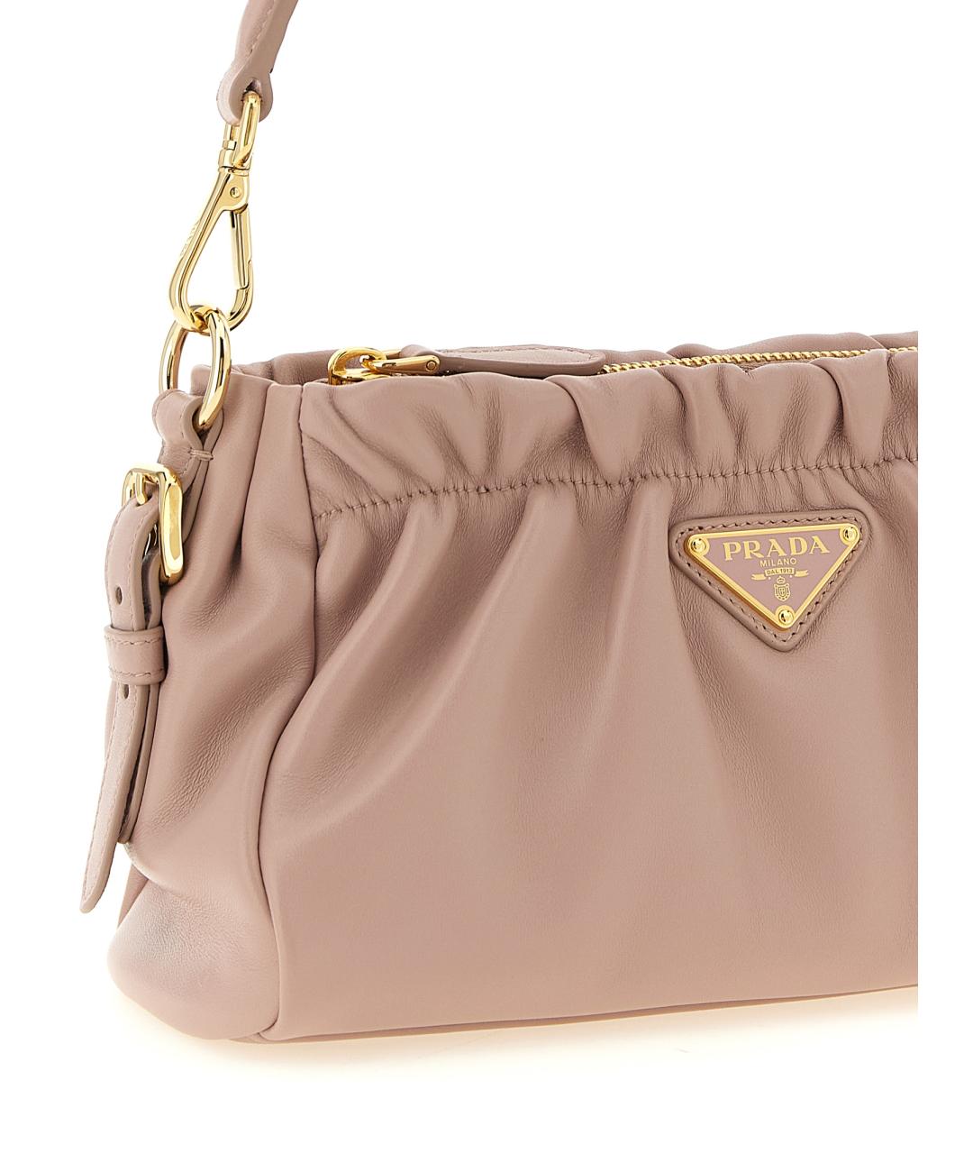 PRADA Розовая кожаная сумка через плечо, фото 3