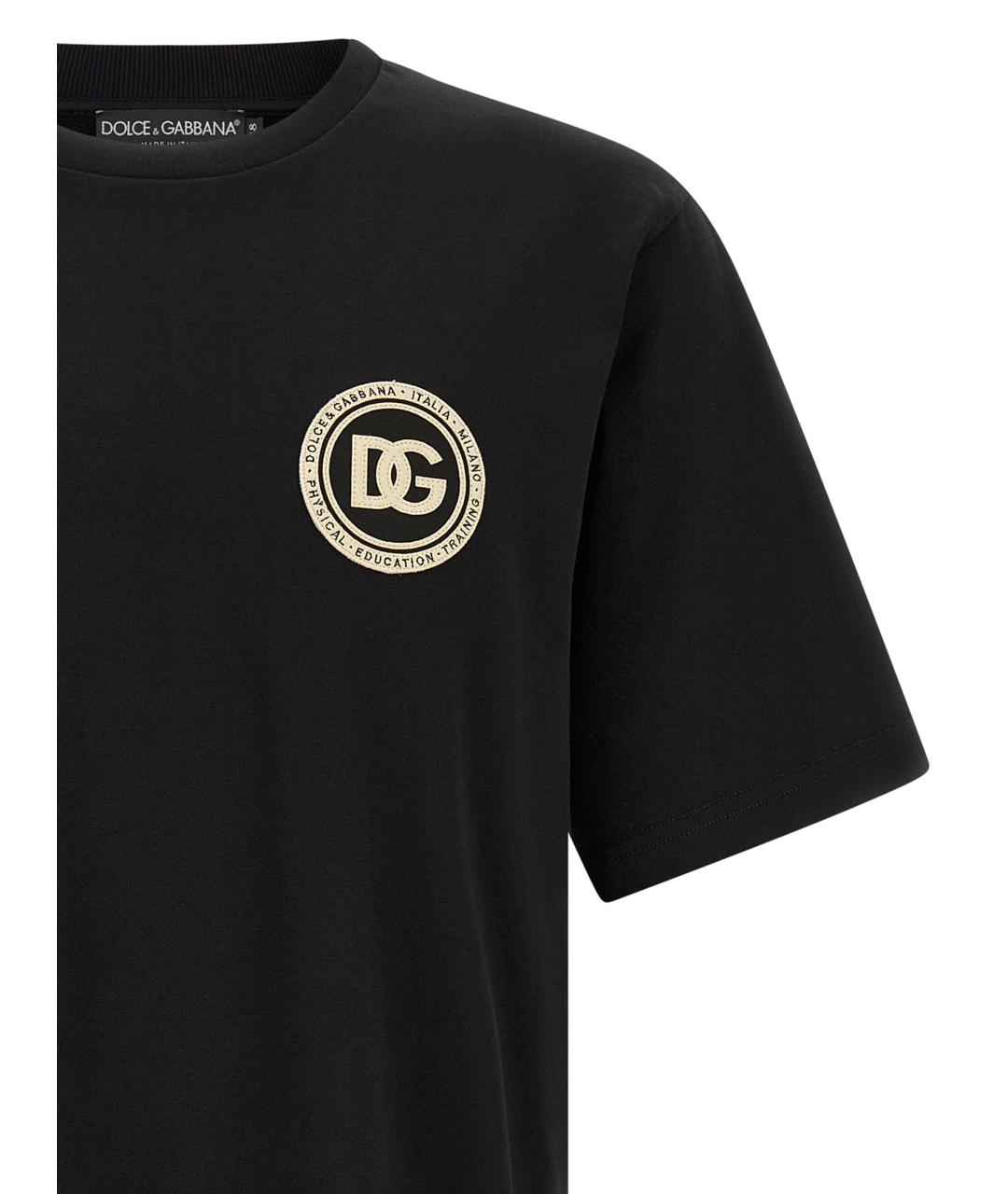 DOLCE&GABBANA Черная хлопковая футболка, фото 3
