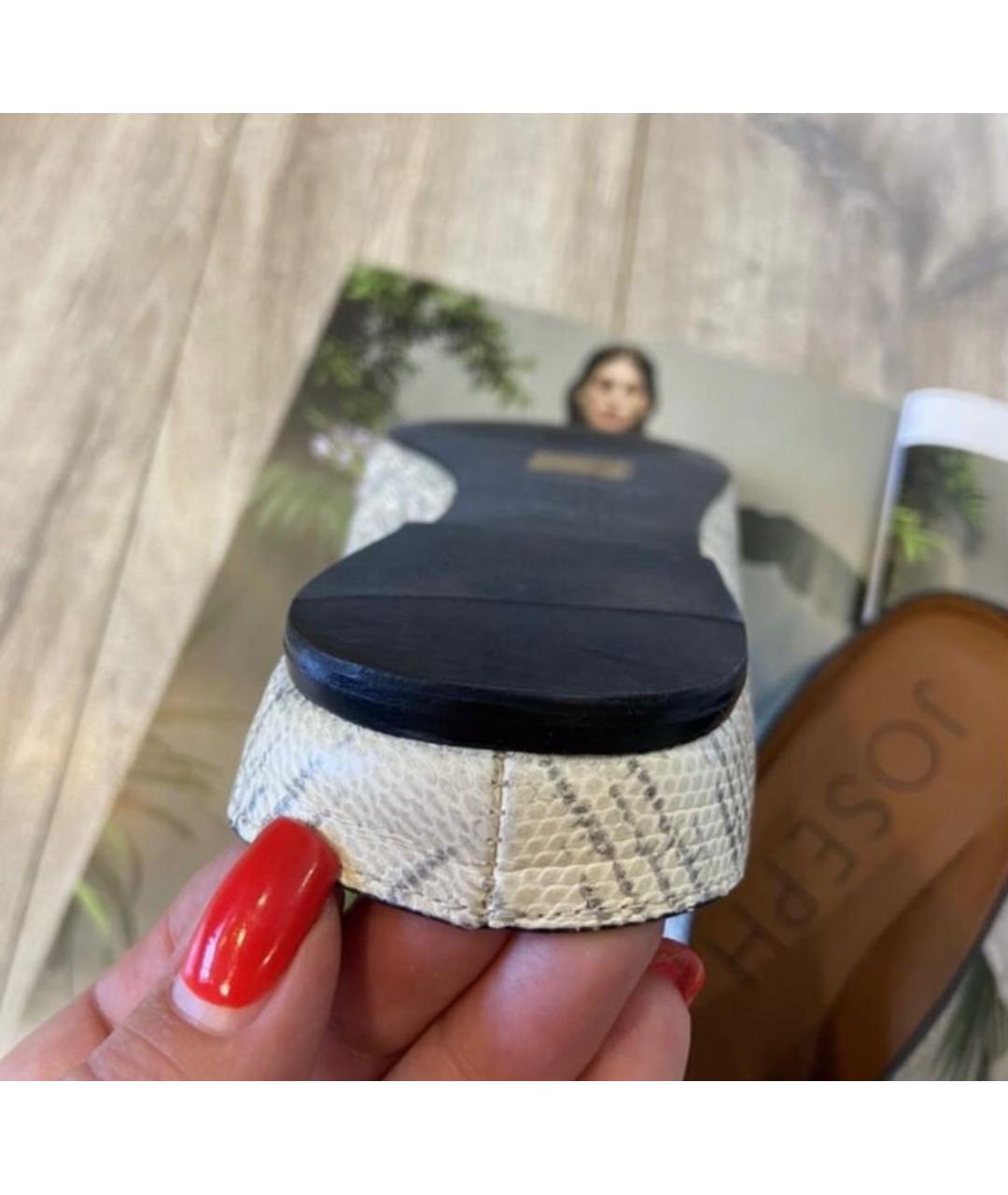 JOSEPH Серые кожаные мюли, фото 5