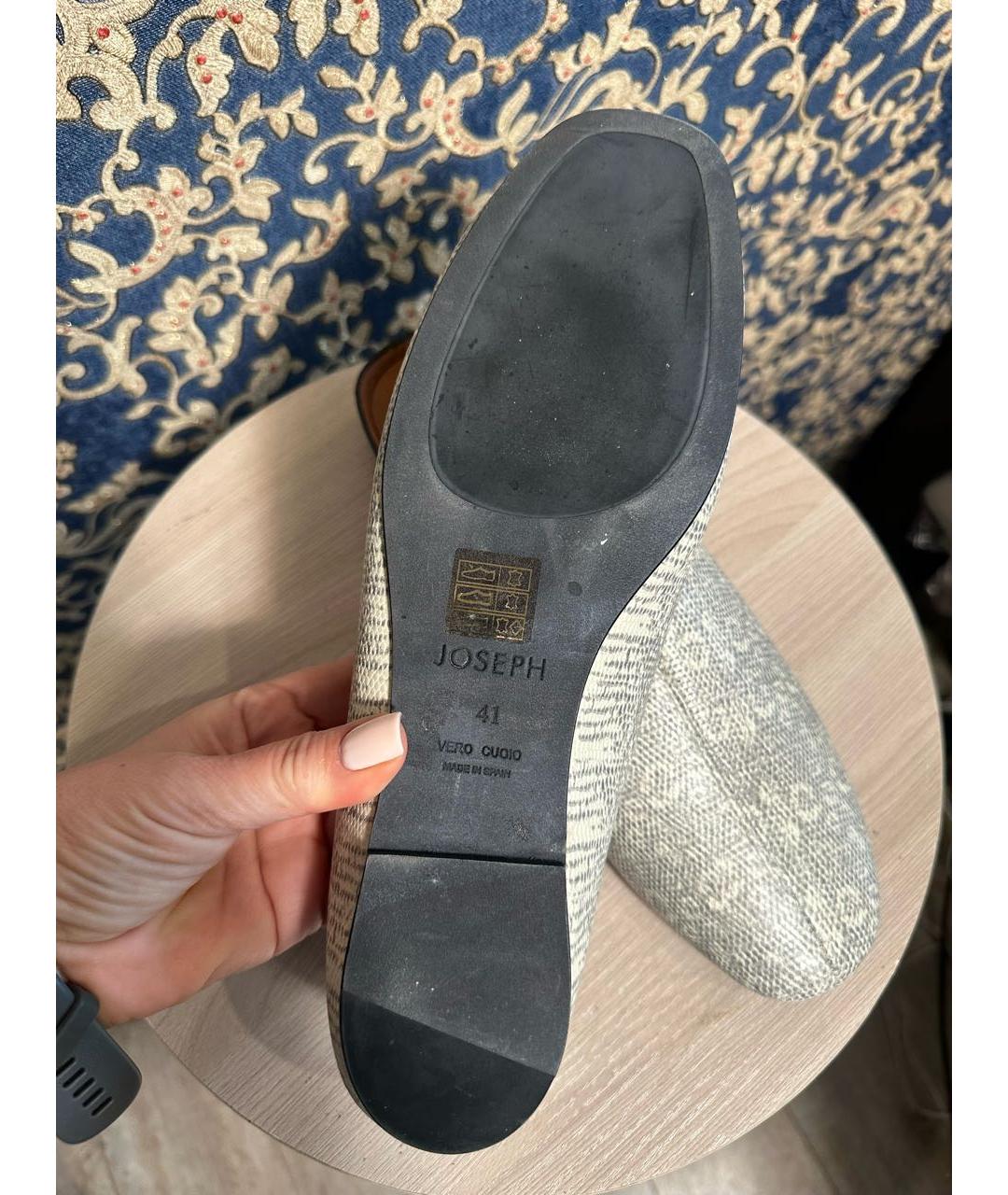 JOSEPH Серые кожаные мюли, фото 6