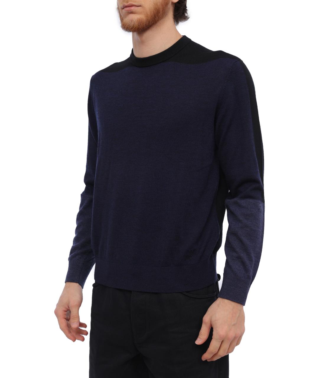 EMPORIO ARMANI Синий шерстяной джемпер / свитер, фото 3