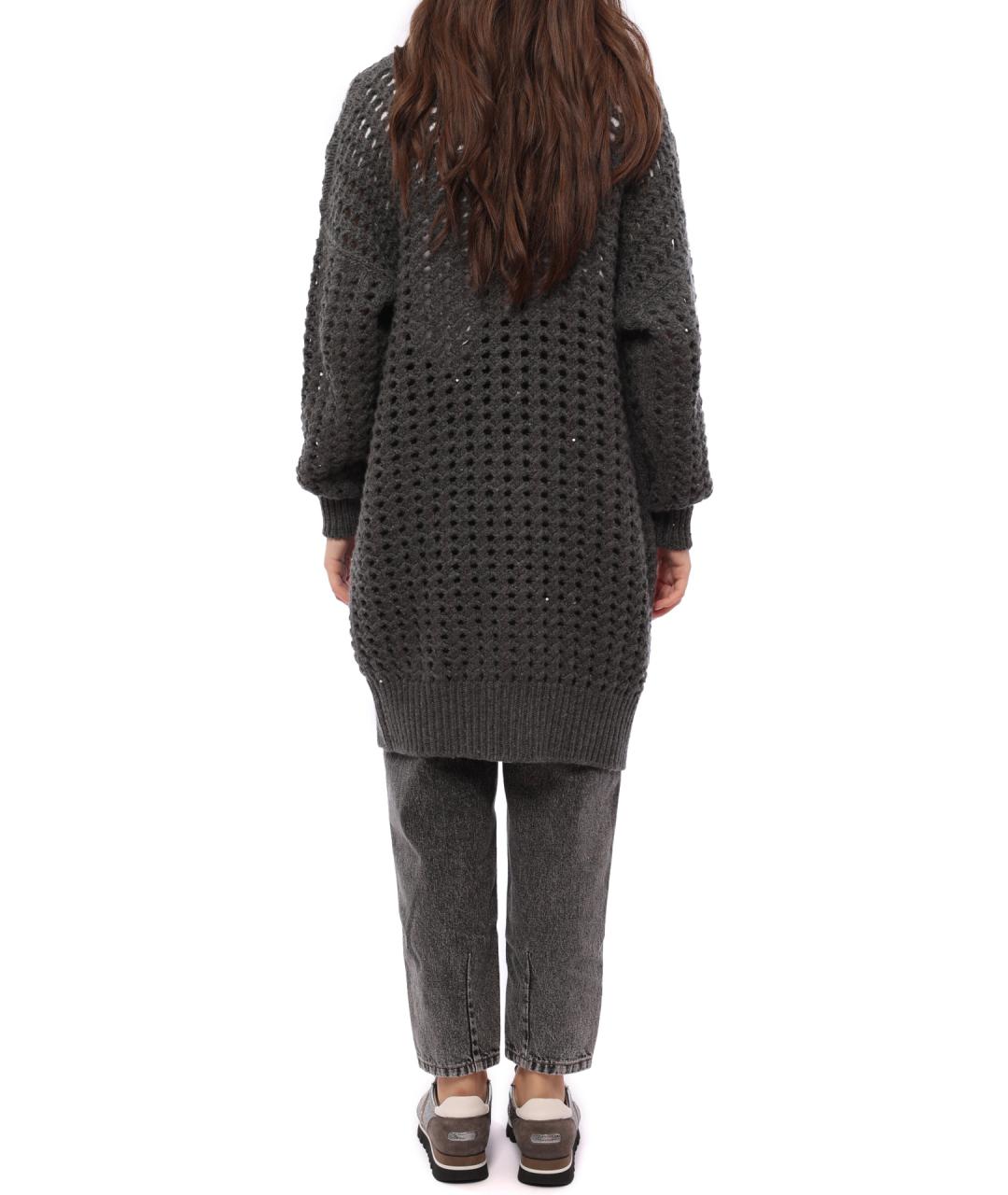 BRUNELLO CUCINELLI Антрацитовый кашемировый кардиган, фото 6