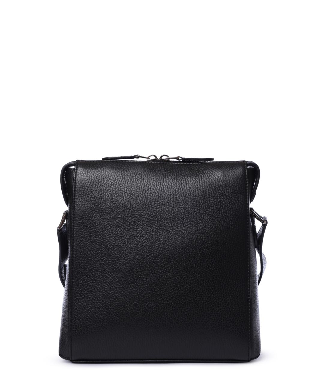 SANTONI Черная кожаная сумка на плечо, фото 6