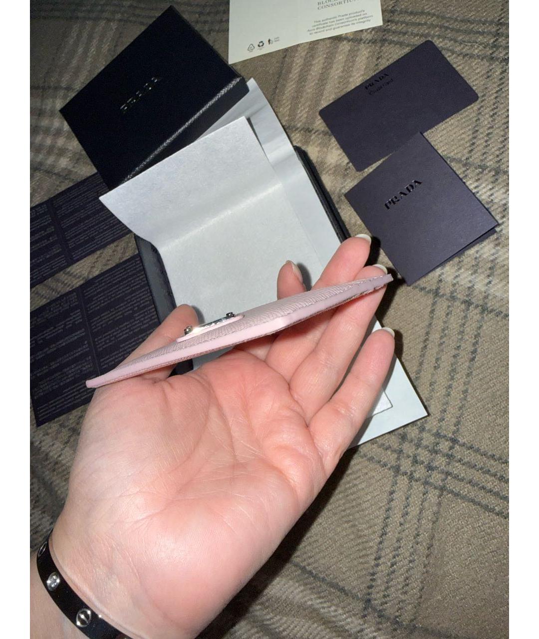 PRADA Розовый кожаный кардхолдер, фото 6