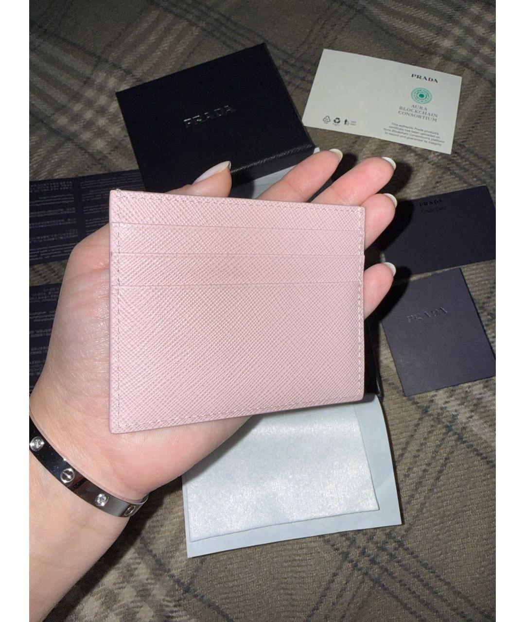 PRADA Розовый кожаный кардхолдер, фото 5