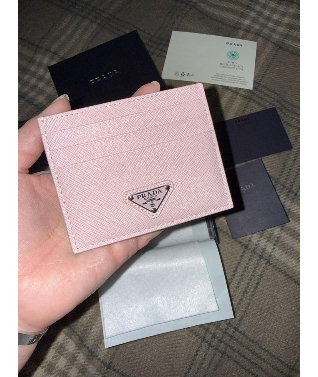 PRADA Розовый кожаный кардхолдер, фото 3