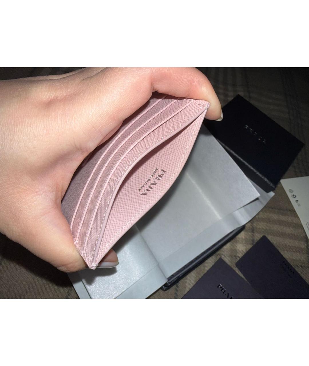 PRADA Розовый кожаный кардхолдер, фото 4