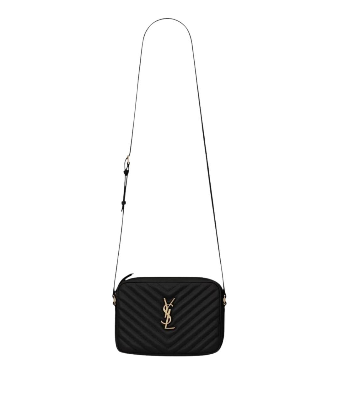 SAINT LAURENT Черная кожаная сумка через плечо, фото 1