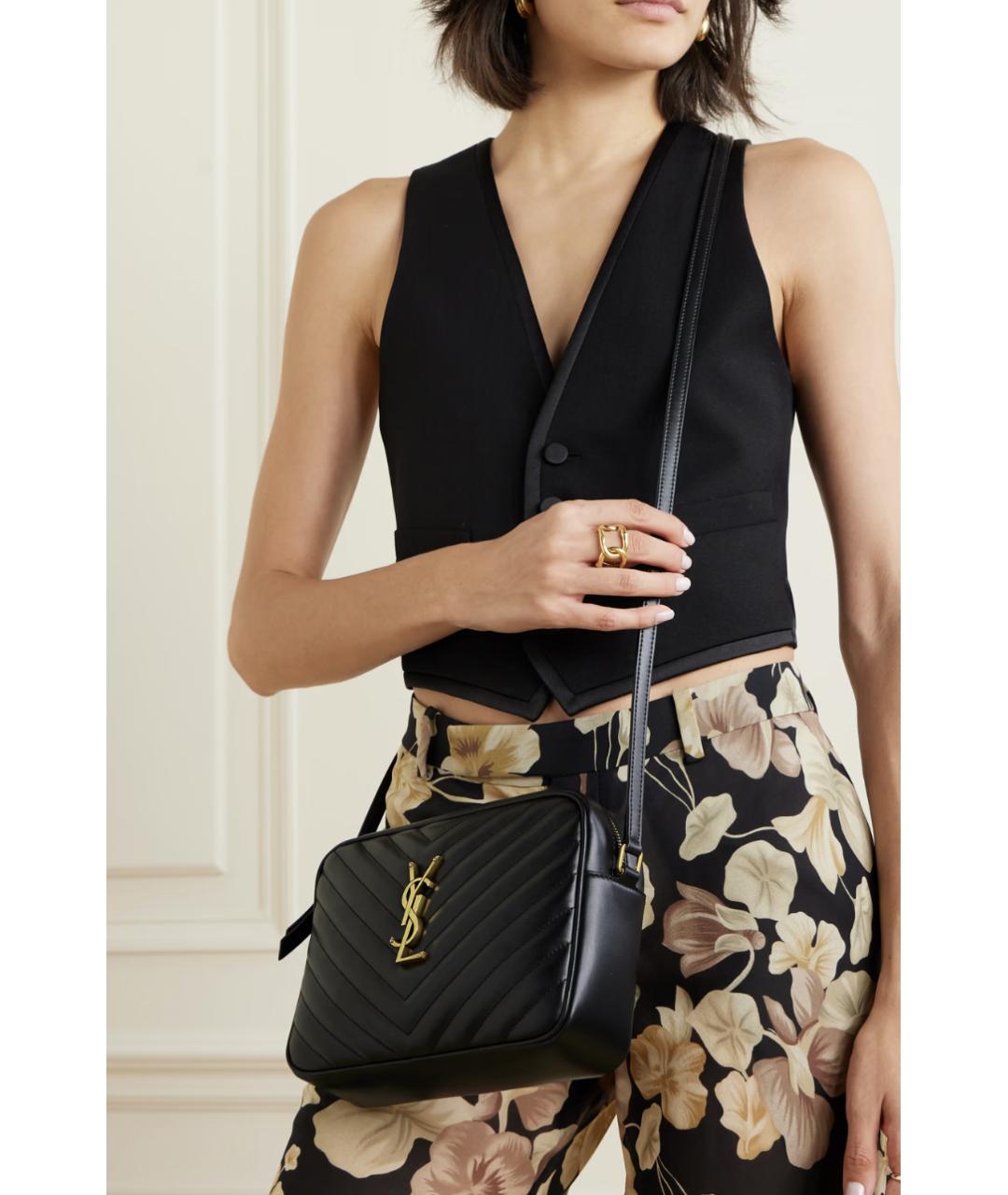 SAINT LAURENT Черная кожаная сумка через плечо, фото 4