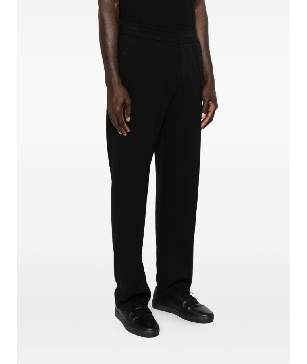 EMPORIO ARMANI Черные хлопковые повседневные брюки, фото 2