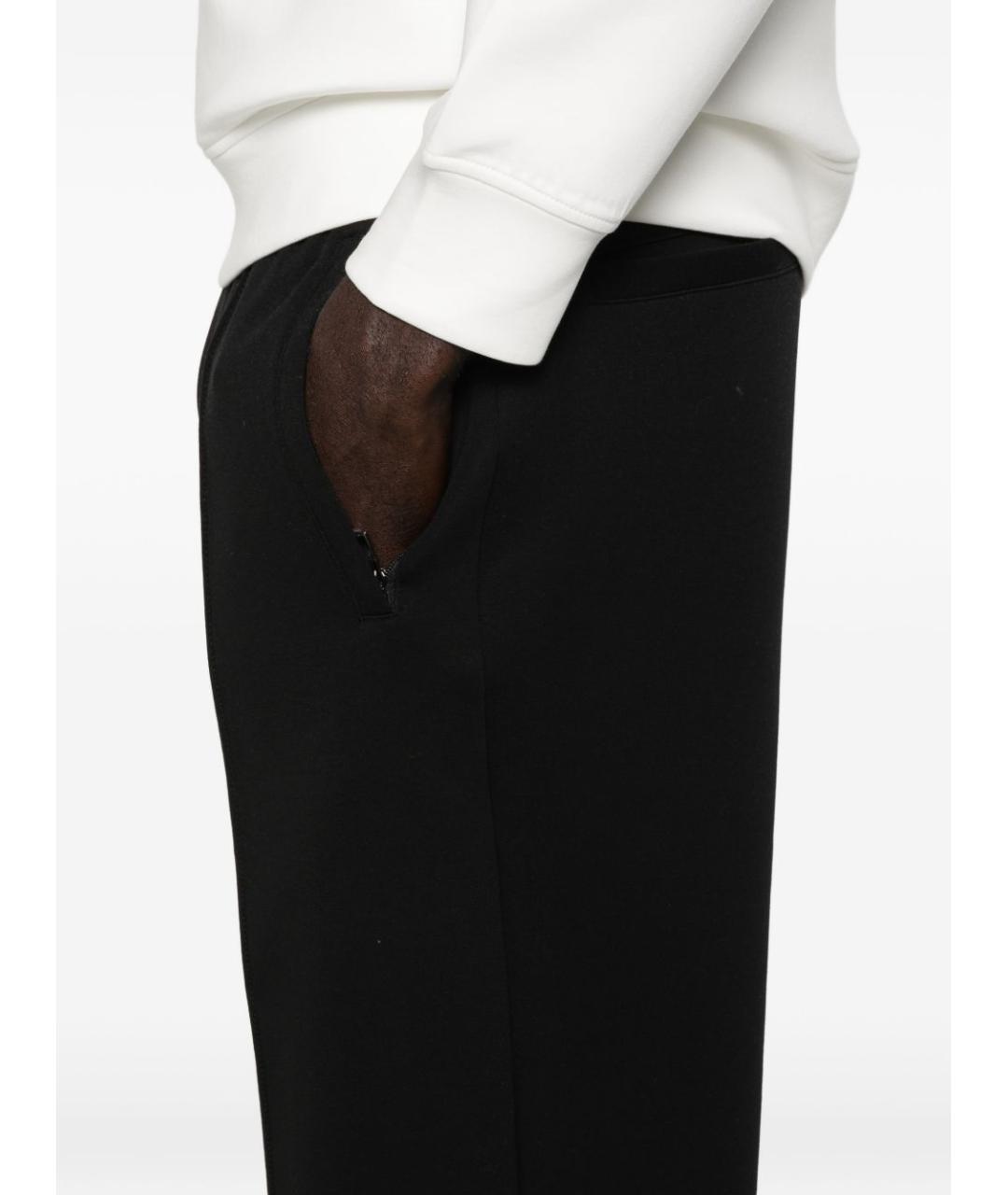 EMPORIO ARMANI Черные хлопковые повседневные брюки, фото 3