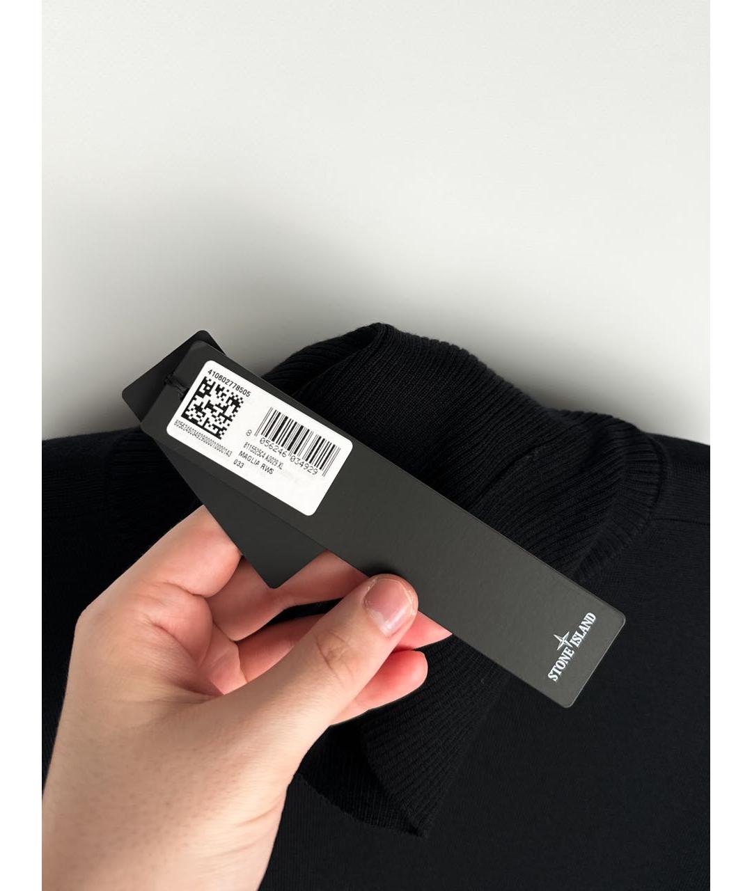 STONE ISLAND Черная шерстяная водолазка, фото 6