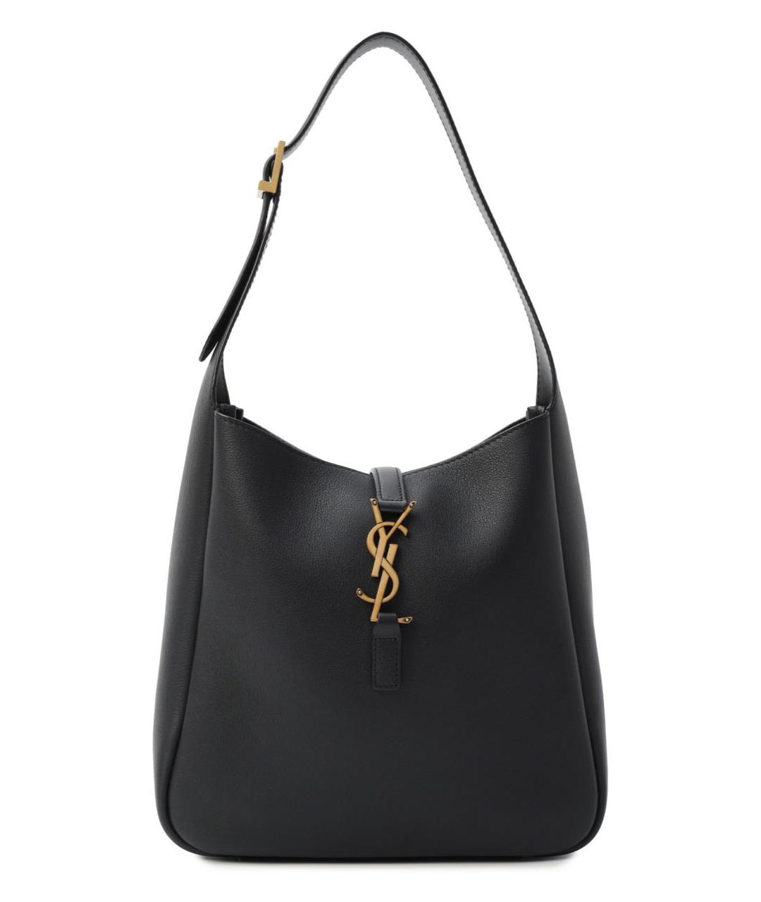 SAINT LAURENT Черная кожаная сумка с короткими ручками, фото 1