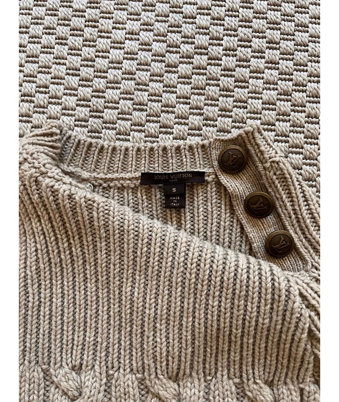 LOUIS VUITTON Бежевый шерстяной джемпер / свитер, фото 2