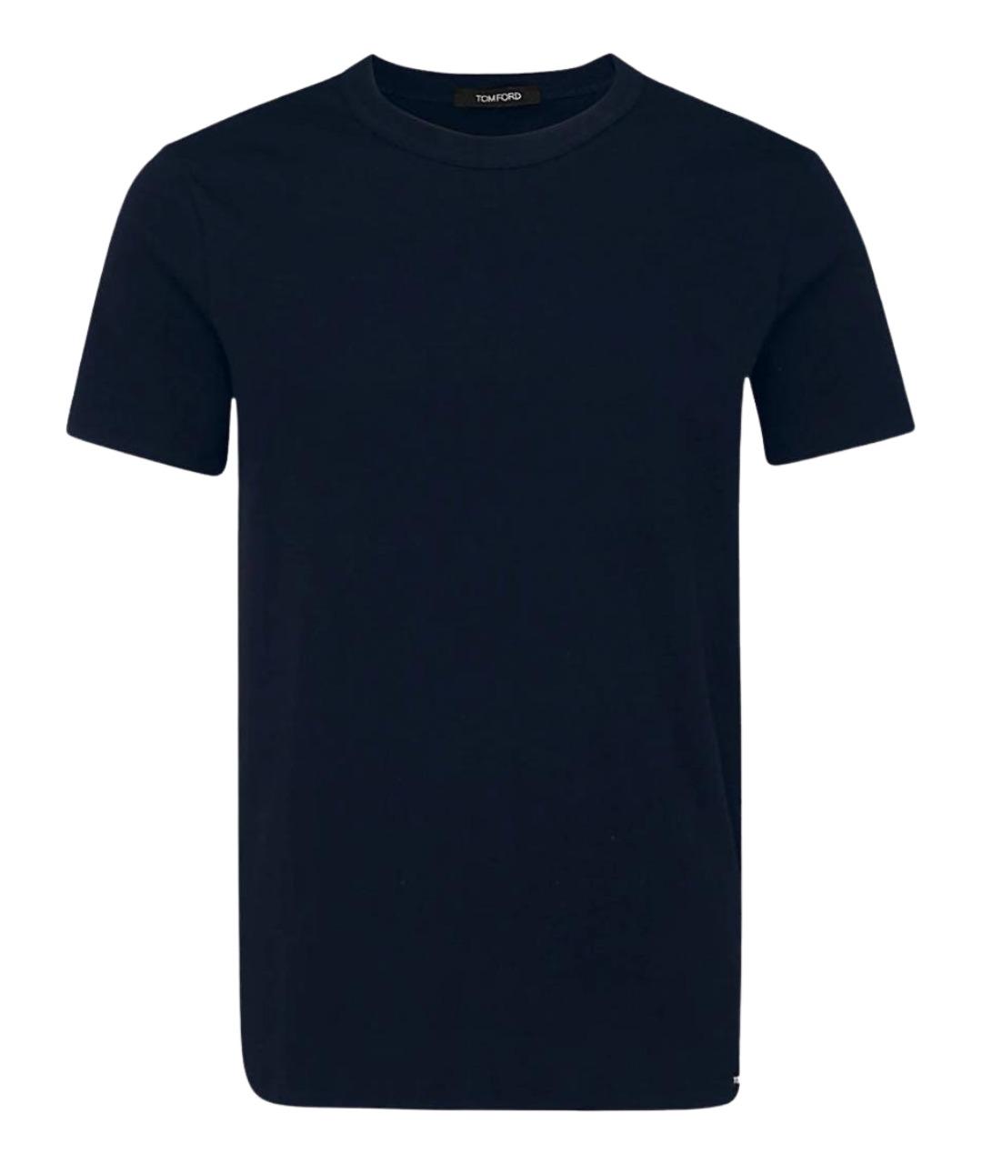 TOM FORD Темно-синяя хлопковая футболка, фото 1
