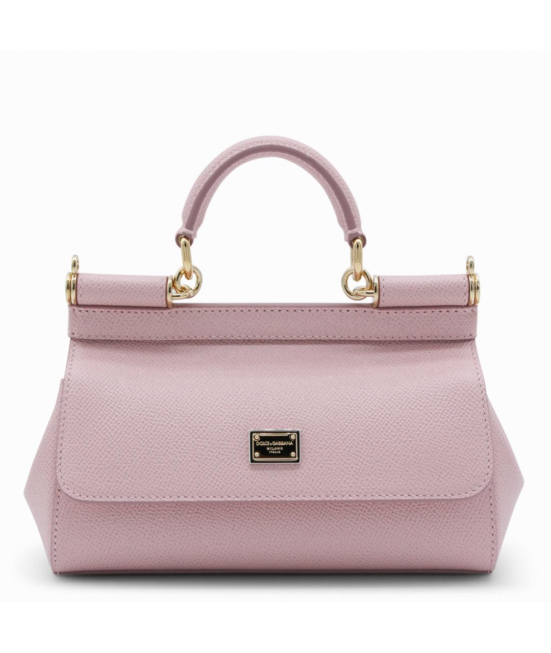 DOLCE&GABBANA Розовая кожаная сумка тоут, фото 5
