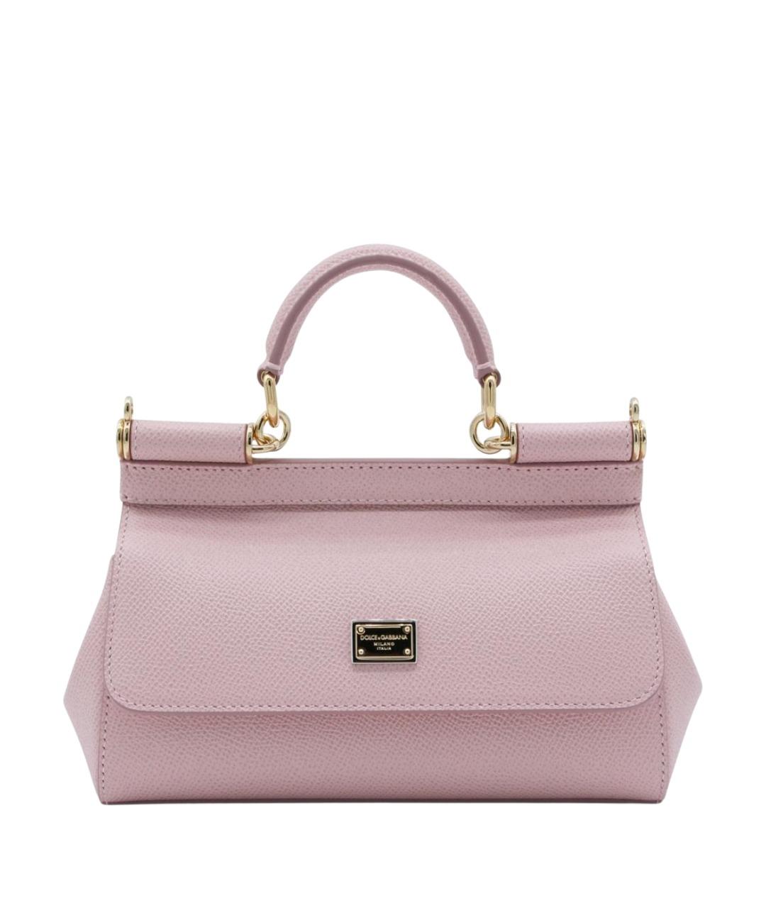 DOLCE&GABBANA Розовая кожаная сумка тоут, фото 1