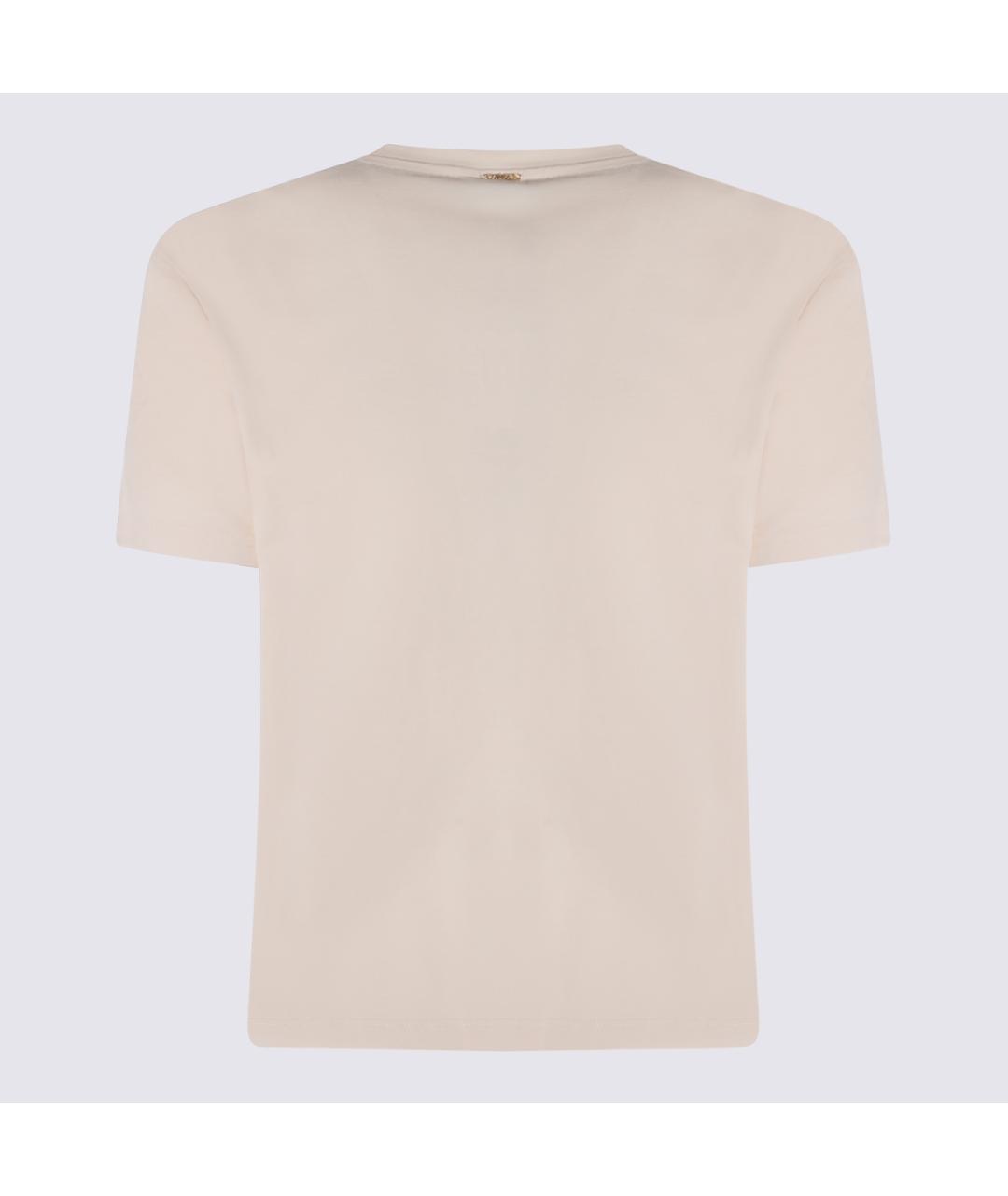 TWIN-SET Бежевая хлопковая футболка, фото 3
