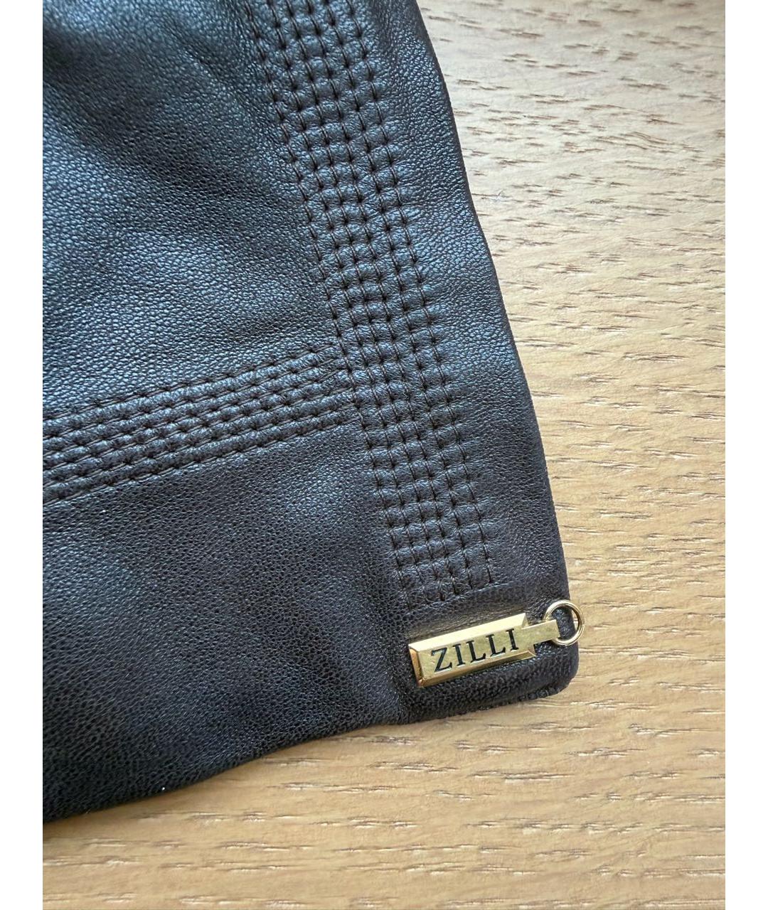 ZILLI Коричневые кожаные перчатки, фото 2