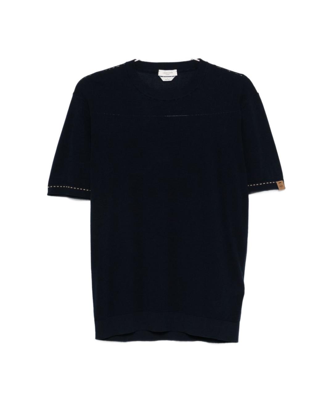 JACOB COHEN Синее хлопковое поло с коротким рукавом, фото 1