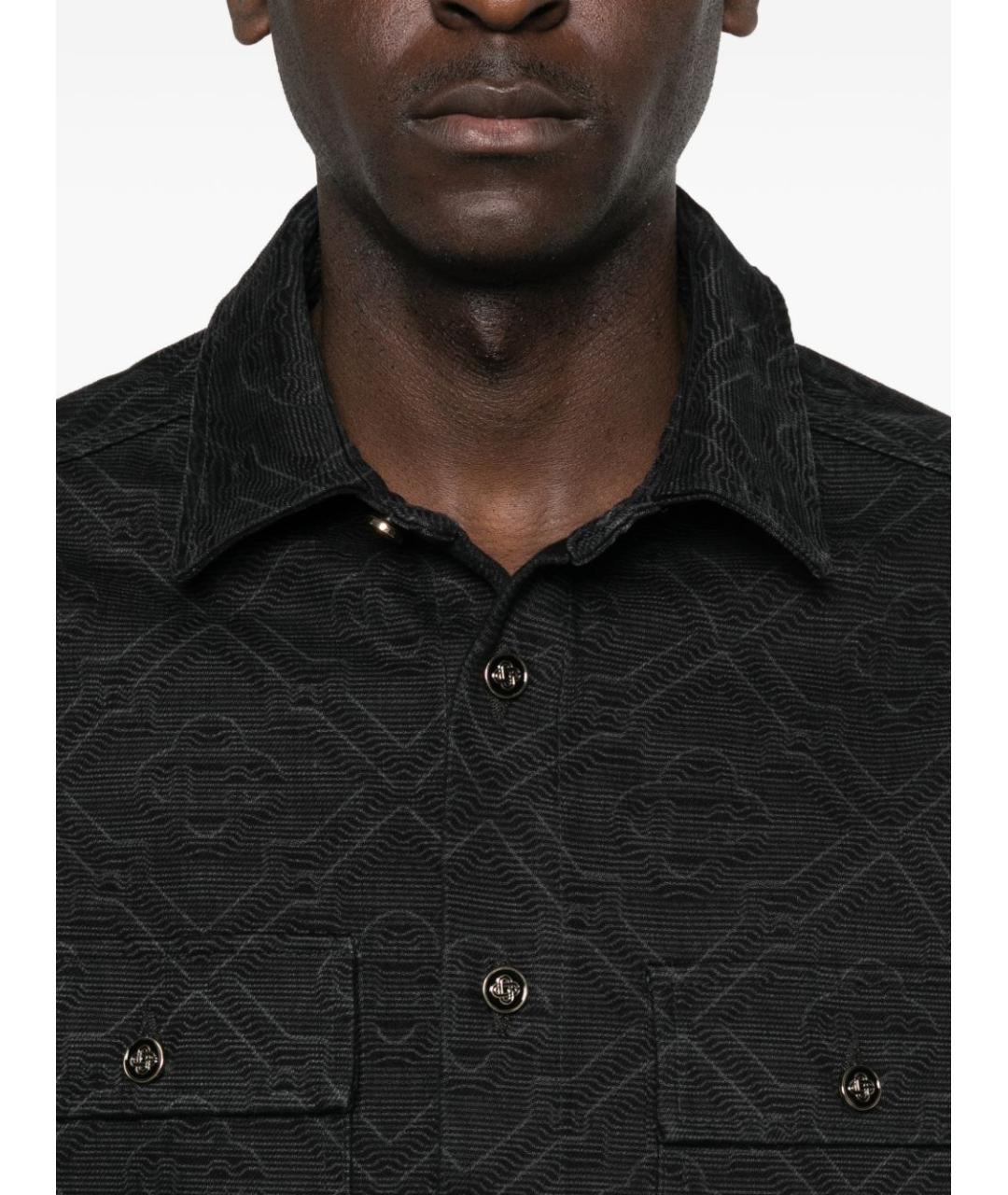 CASABLANCA Черная хлопковая кэжуал рубашка, фото 3