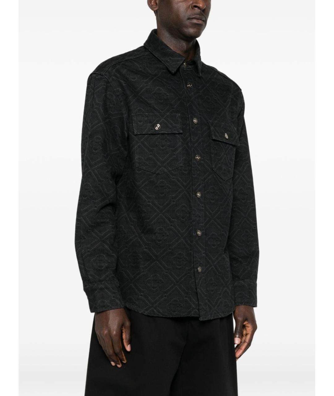 CASABLANCA Черная хлопковая кэжуал рубашка, фото 4